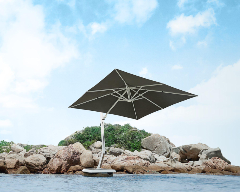 Parasol luxe déporté 3 x 3 m aluminium blanc avec toile sunbrella - AILY design by Pininfarina – Image 3