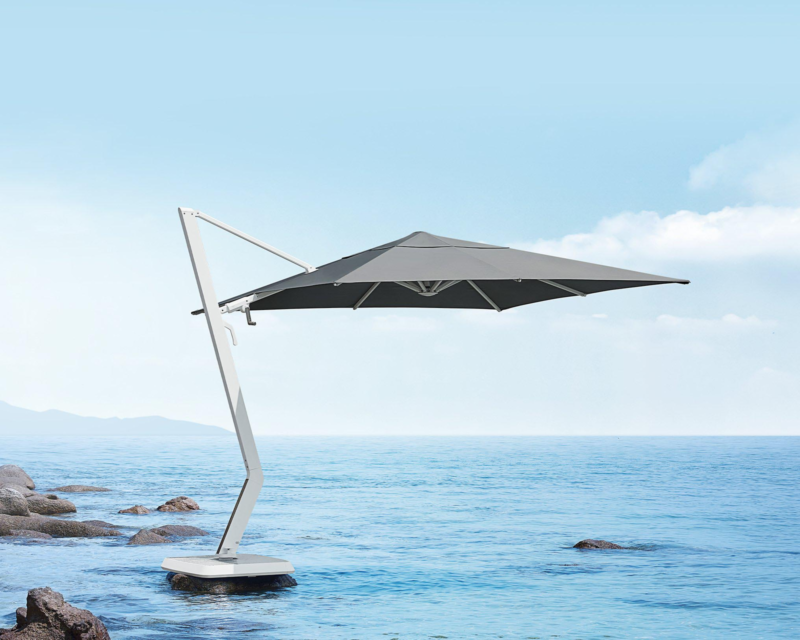 Parasol luxe déporté 3 x 3 m aluminium blanc avec toile sunbrella - AILY design by Pininfarina – Image 2